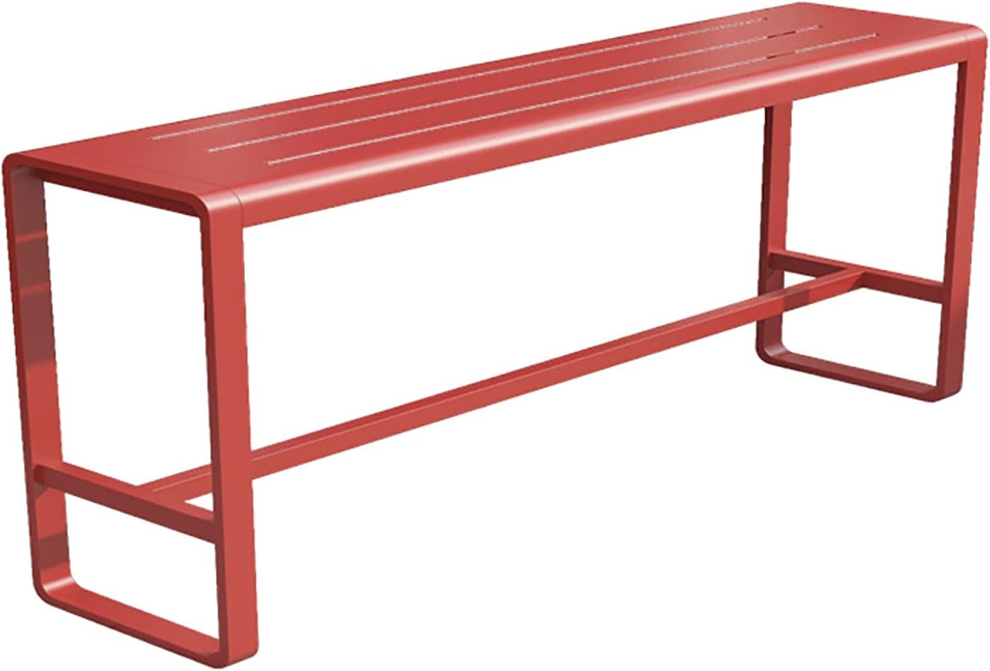 47" Industrial Metal Bar Table, Self-Draining Top Red
