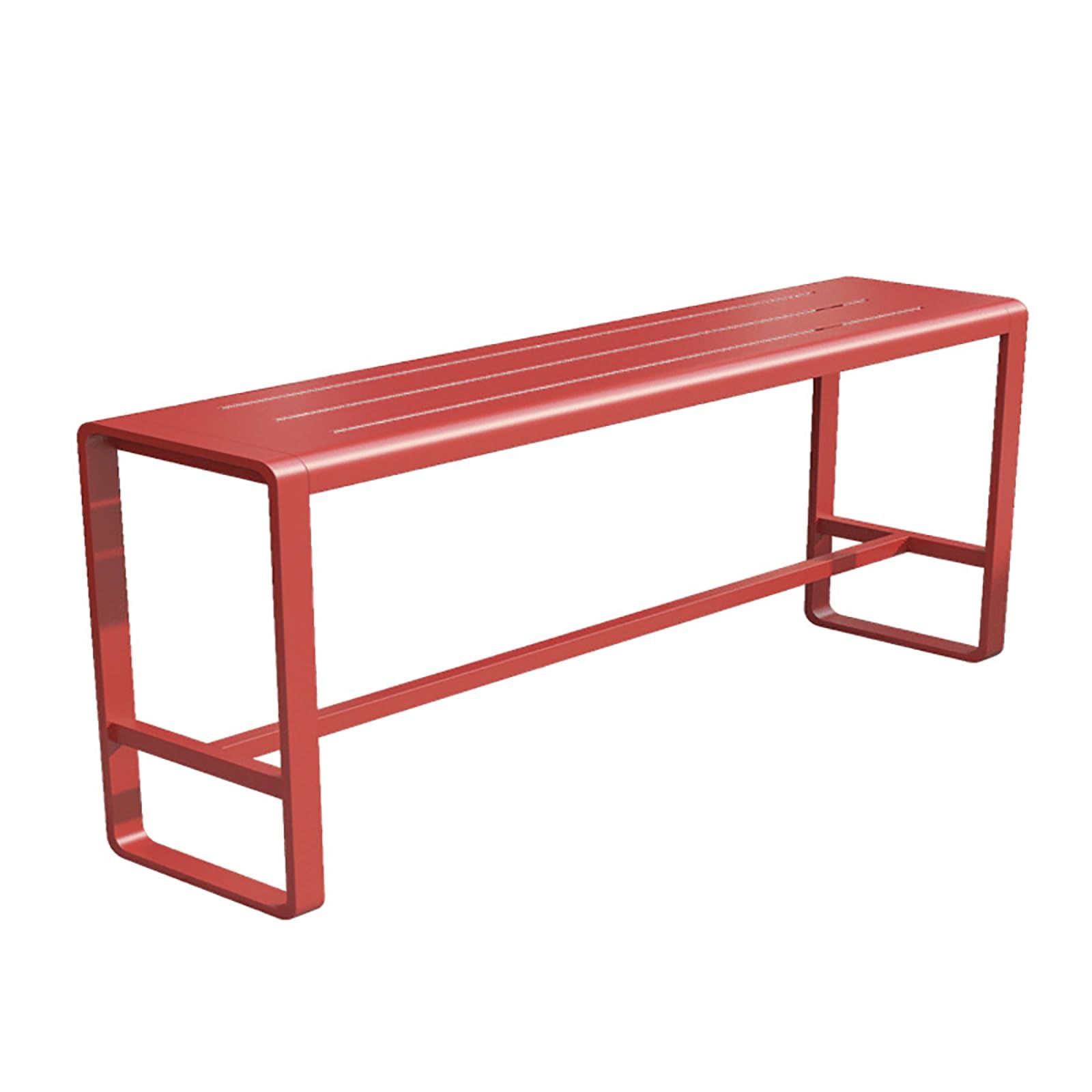 47" Industrial Metal Bar Table, Self-Draining Top Red
