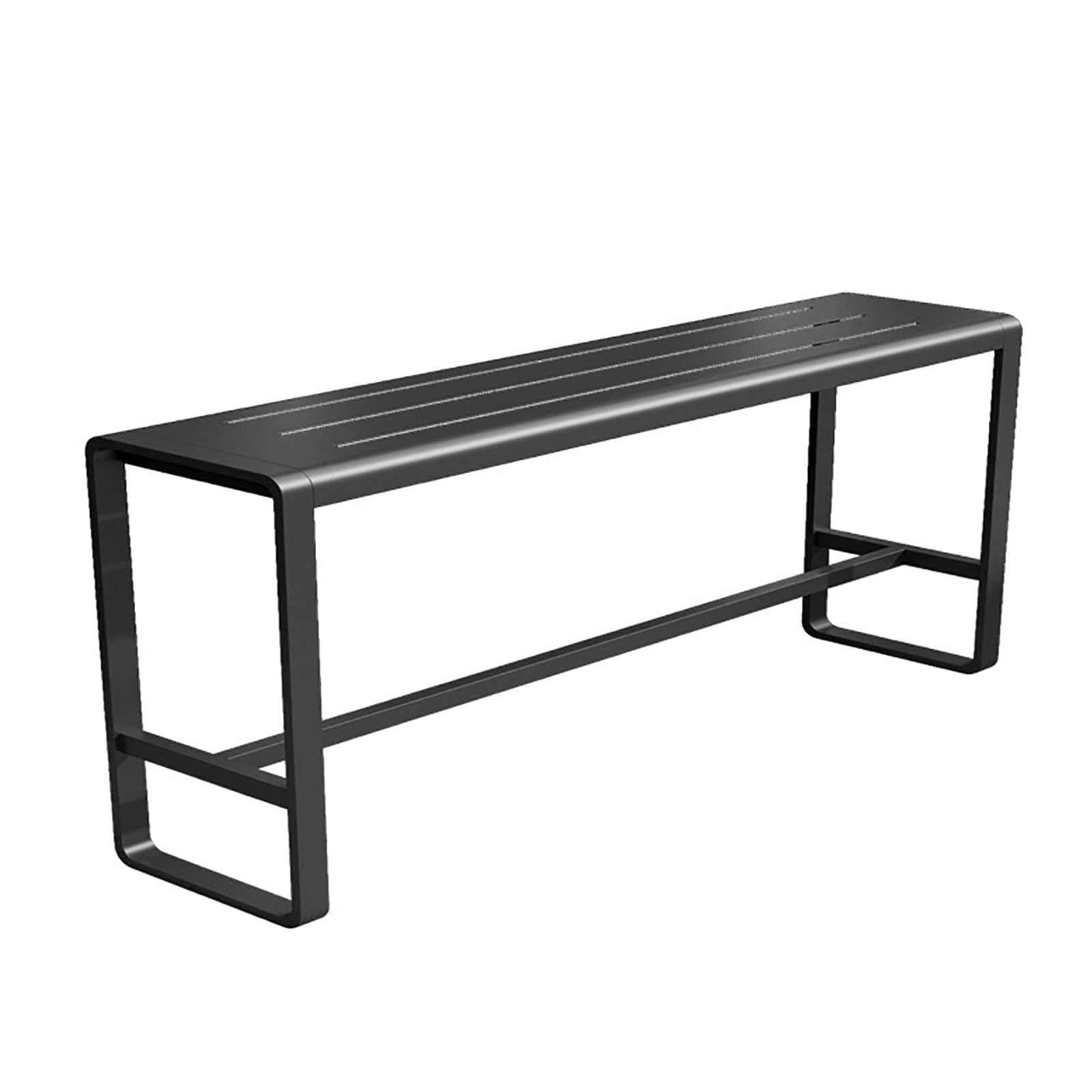 47" Industrial Metal Bar Table, Self-Draining Top Red