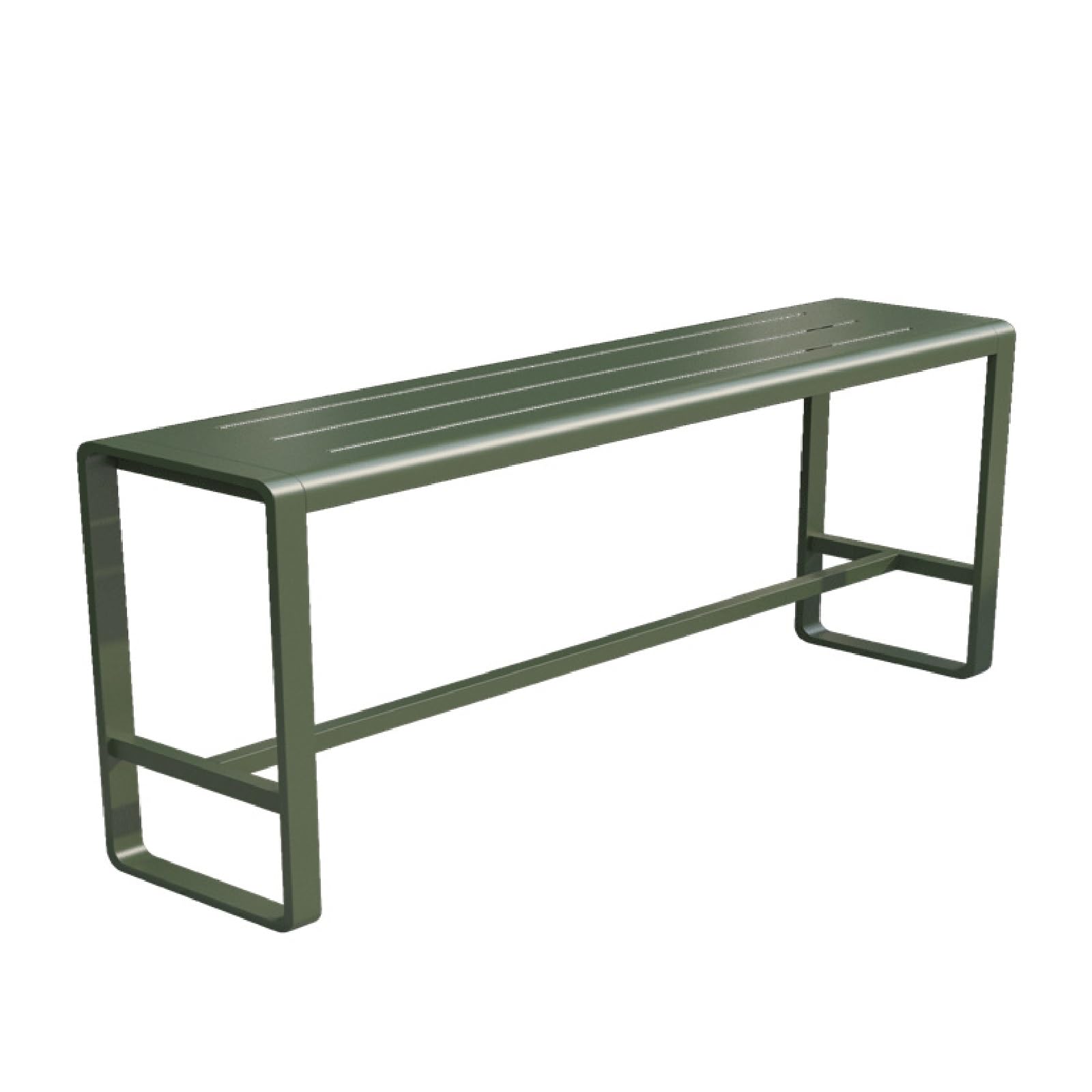 47" Industrial Metal Bar Table, Self-Draining Top Red