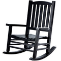 Hupmad Wooden Oversized Porch Rocker Chair with High Back and Armrest, All Weather Slatted Rocker for Backyard, Garden, 400 lbs Support, Natural