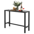 55" Outdoor Bar Table, Waterproof Rectangular Pub Table Black