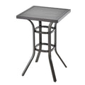 Tangkula Patio Bar Height Table, 32 Inch Outdoor Steel Square Bar Table, Bistro High Top Table W/Powder-Coated Tabletop, Solid Metal Frame, Ideal for Backyard, Poolside, Garden (Black)
