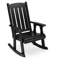 VINGLI Outdoor Rocking Chair, Heavy Duty 600 LBS Wooden Rocking Bench with Comfortable Backrest, Weatherproof Patio Rocker with Ergonomic Design, Wood Rocking Chair for Patio, Garden (Teak, 1PC)
