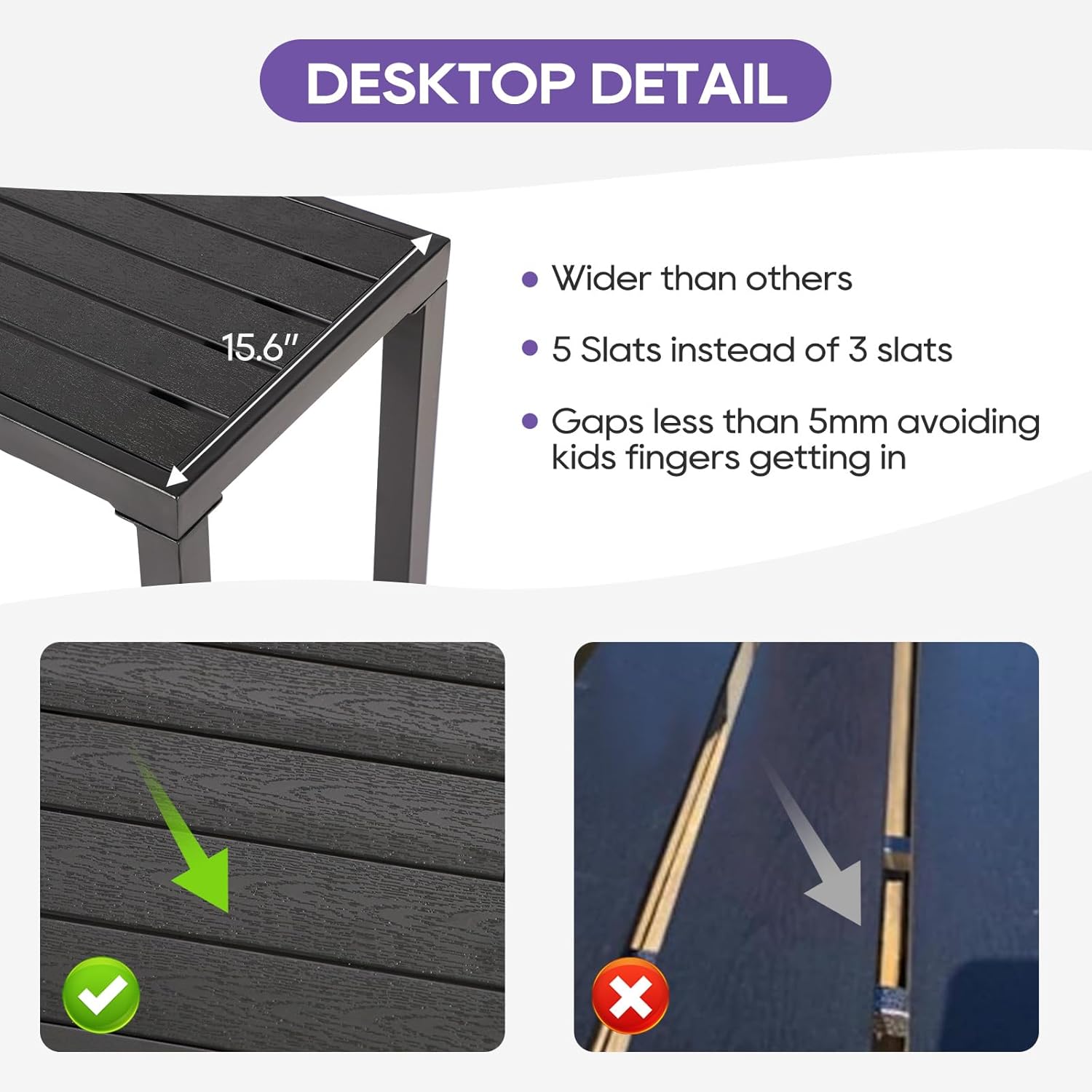 Outdoor Bar Table, 63" Black Patio Counter Height Bar Table, Outdoor Console Table with Weather Resistant Waterproof Top for Hot Tub, Balcony, Garden, Yard, Poolside,Black (Black, 63")