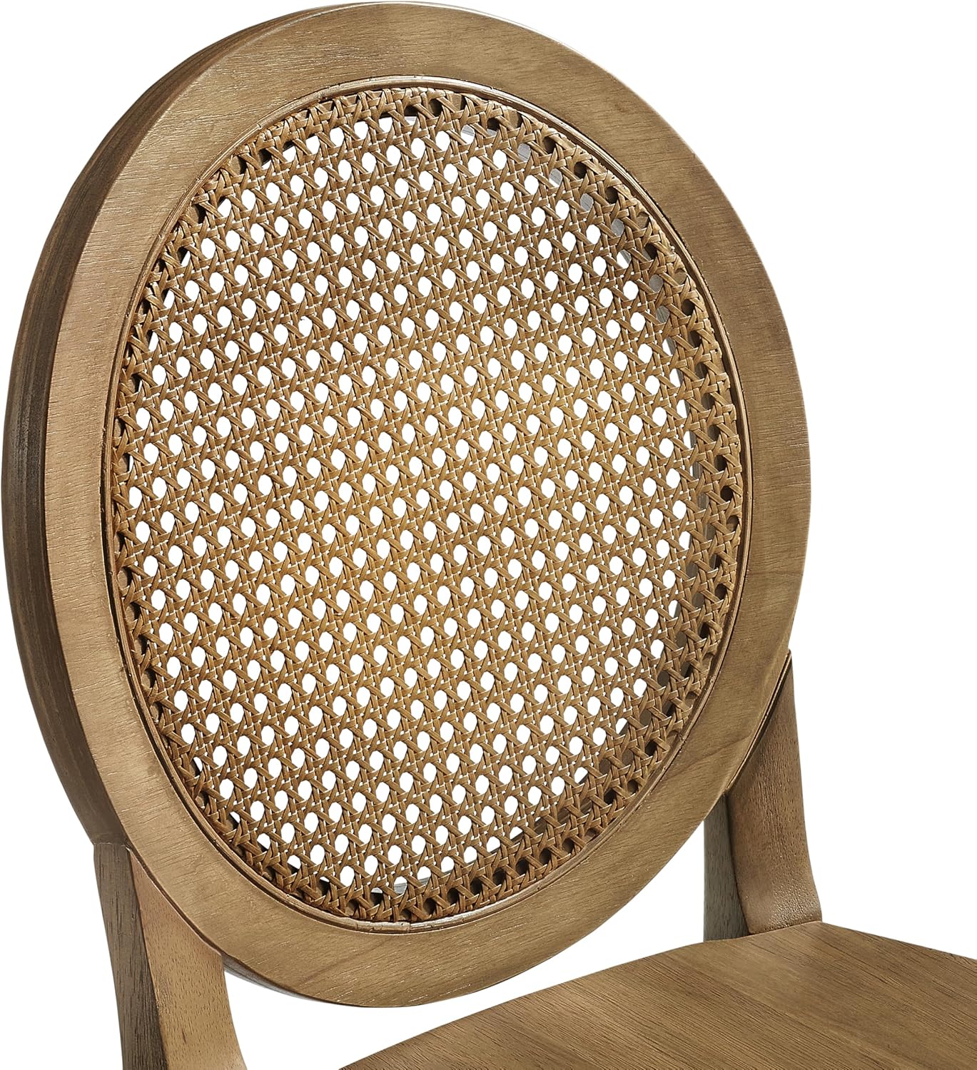 Crosley Furniture Katia Traditional Rattan Style Oval Cane-Back Counter Height Stool Set of 2, Bar Stools, Driftwood