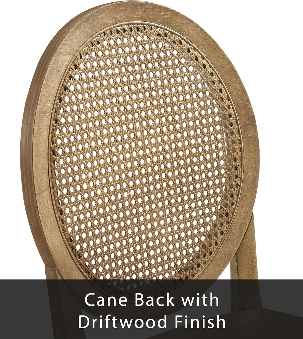 Crosley Furniture Katia Traditional Rattan Style Oval Cane-Back Counter Height Stool Set of 2, Bar Stools, Driftwood