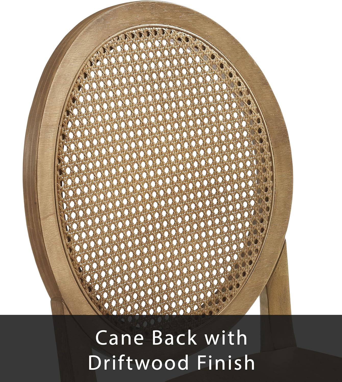 Crosley Furniture Katia Traditional Rattan Style Oval Cane-Back Counter Height Stool Set of 2, Bar Stools, Driftwood